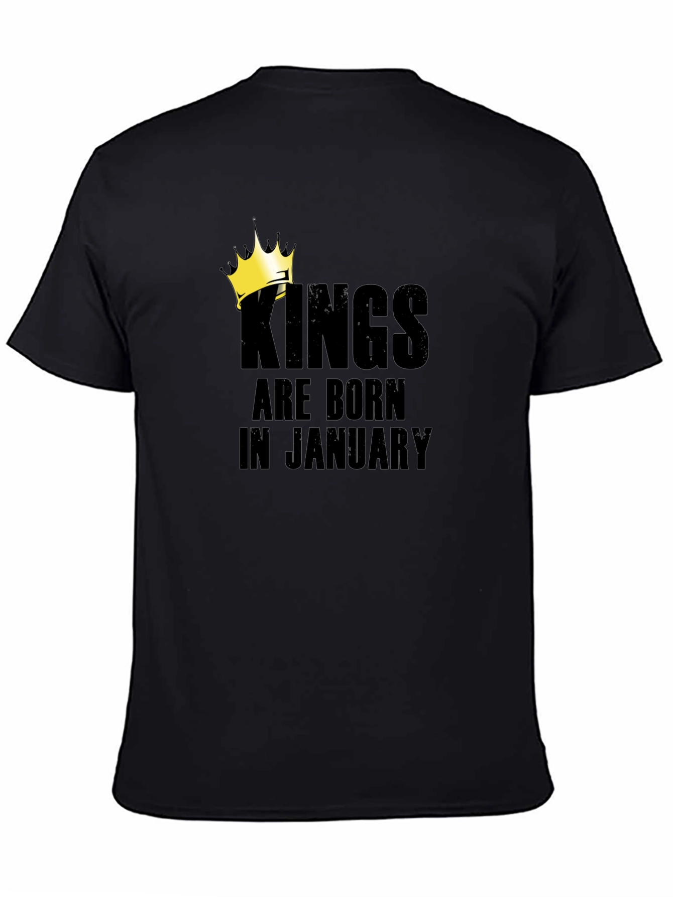 Kings Are Born In January Black T-Shirt