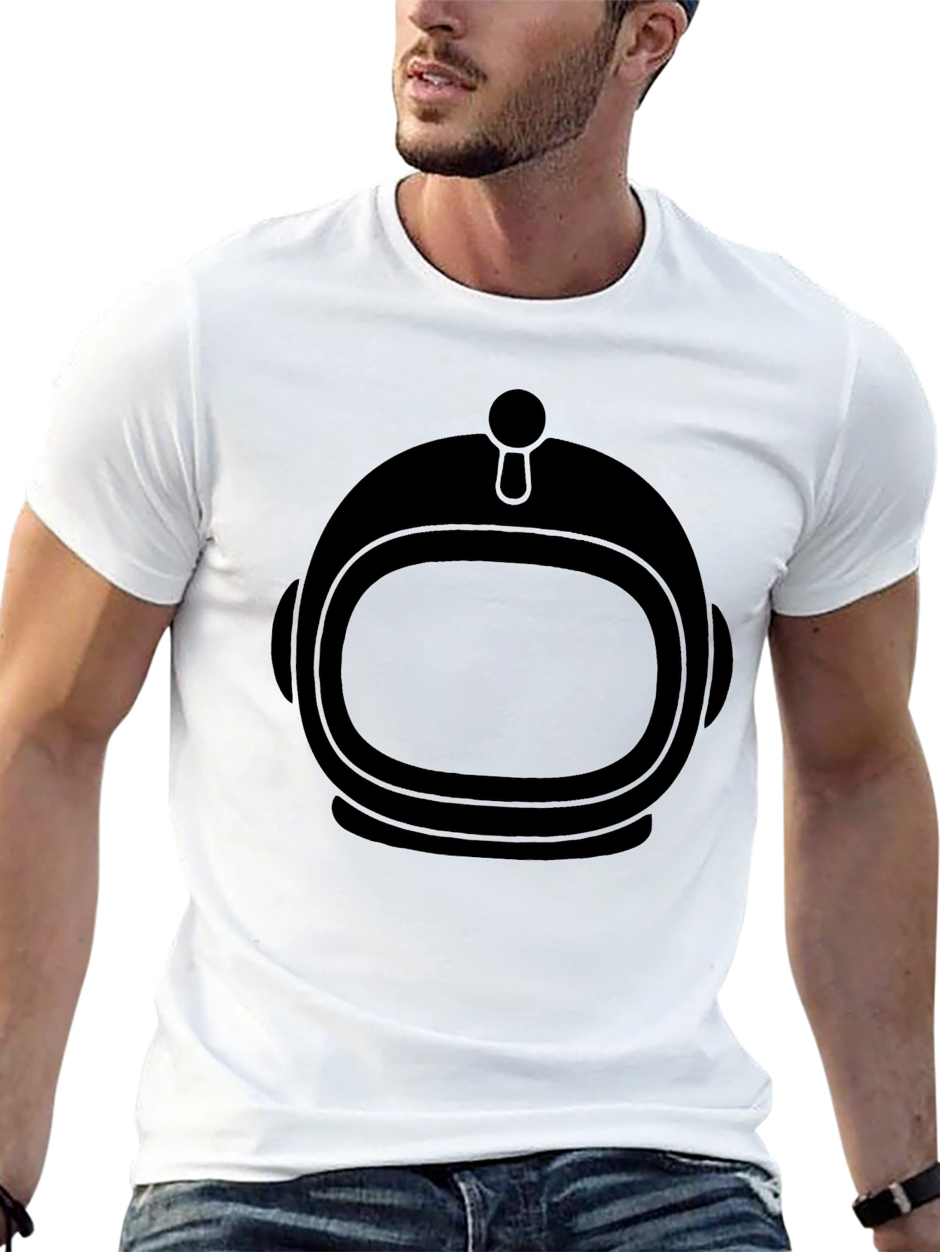 Retro Astronaut Helmet Graphic T-Shirt