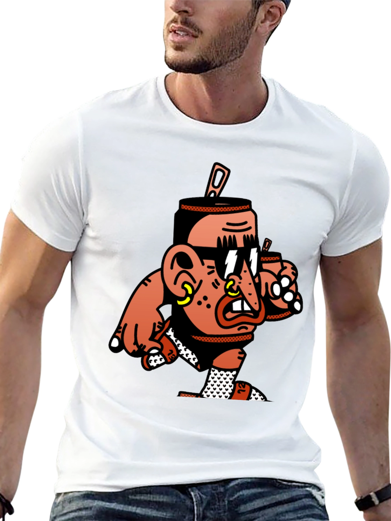 Cool Cartoon Graphic Black T-Shirt