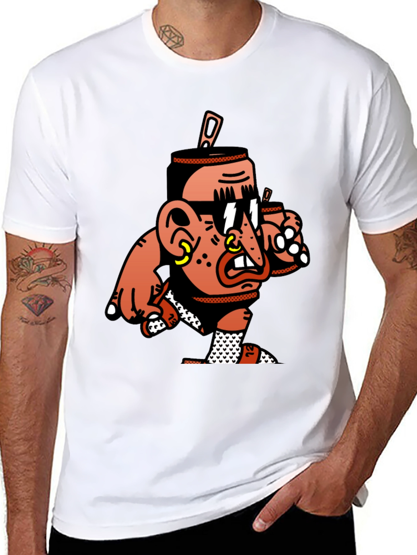 Cool Cartoon Graphic Black T-Shirt