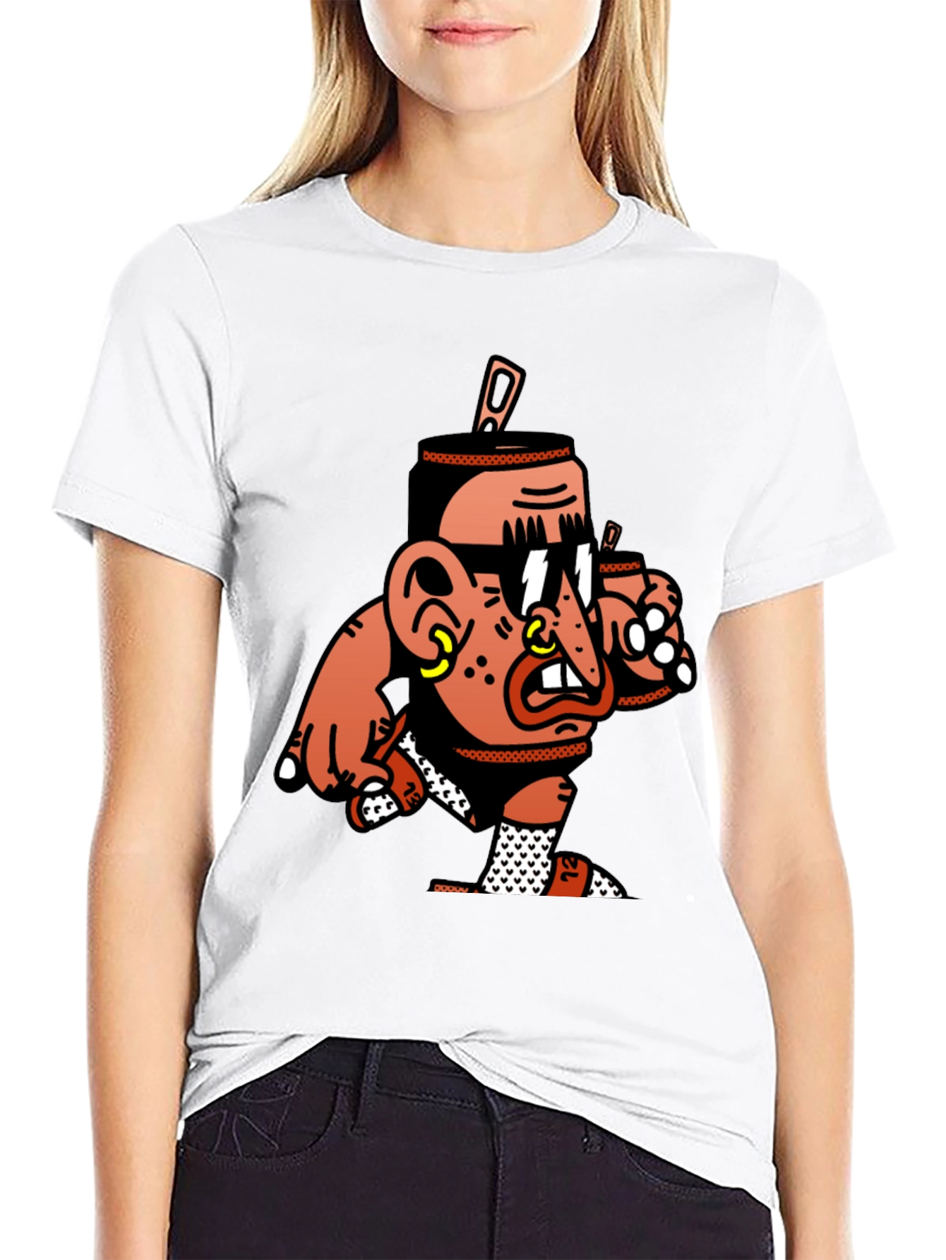 Cool Cartoon Graphic Black T-Shirt