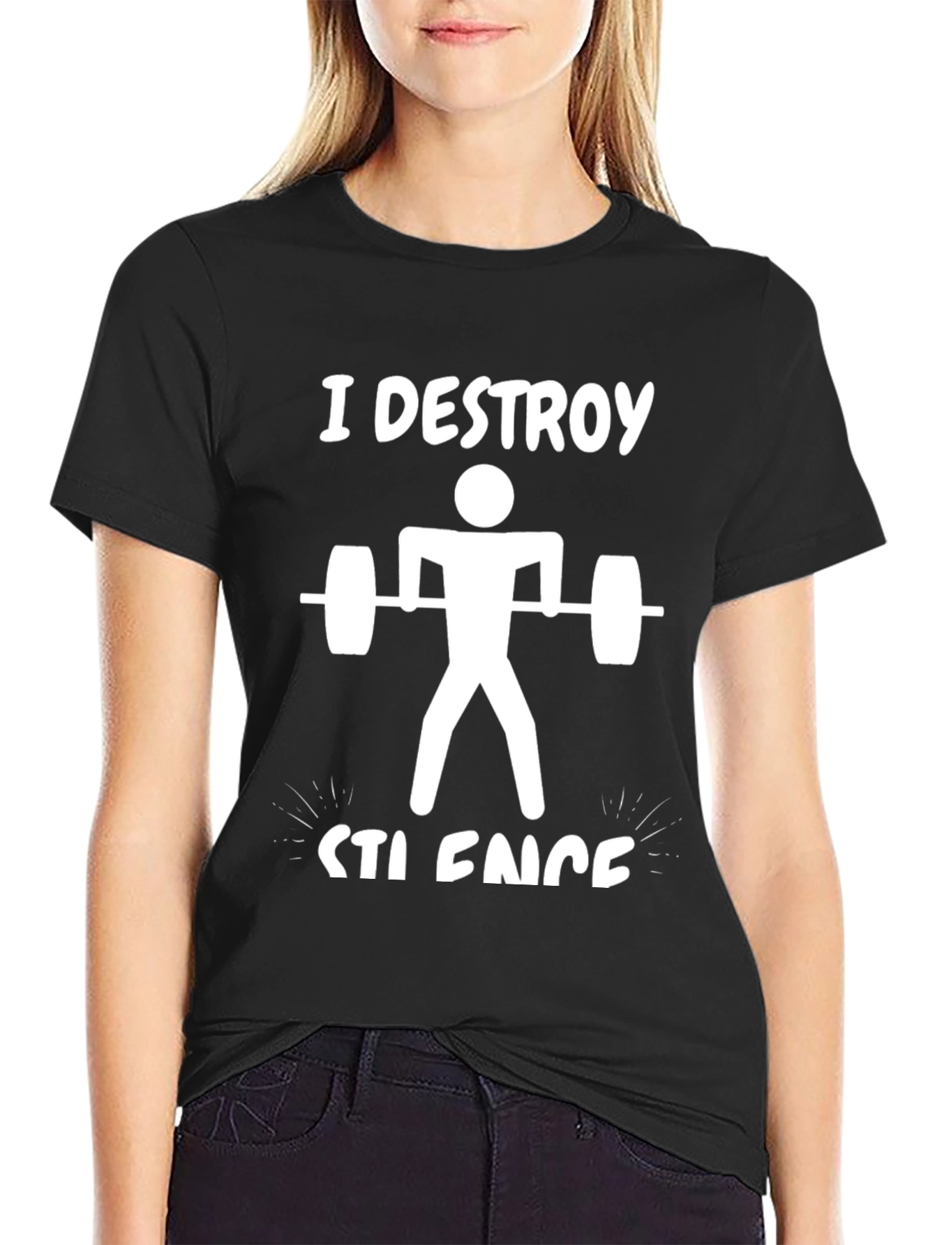 I DESTROY SILENCE Funny Gym T-Shirt
