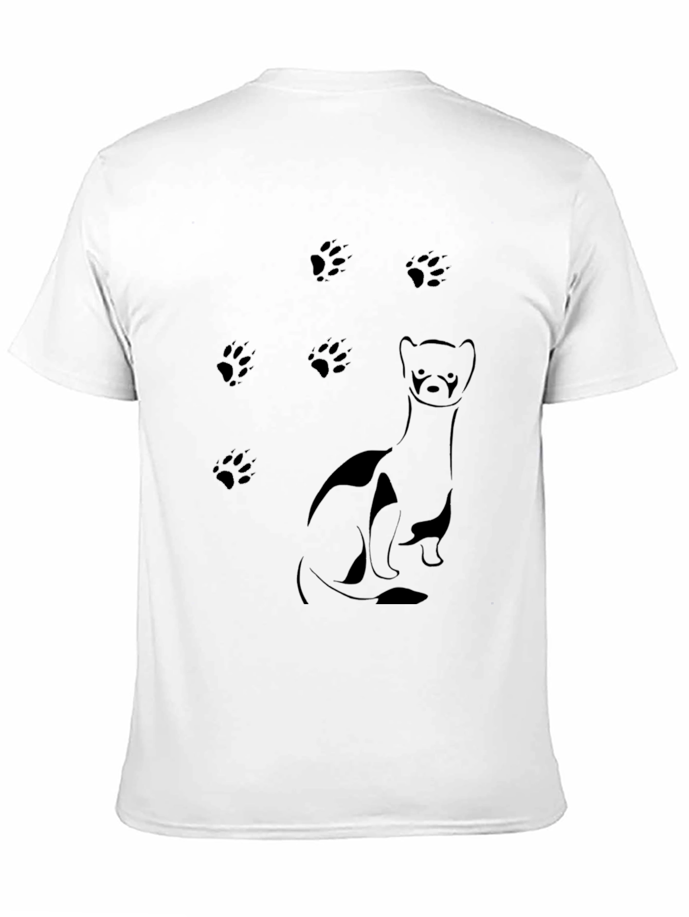 Ferret & Paw Print Black T-Shirt