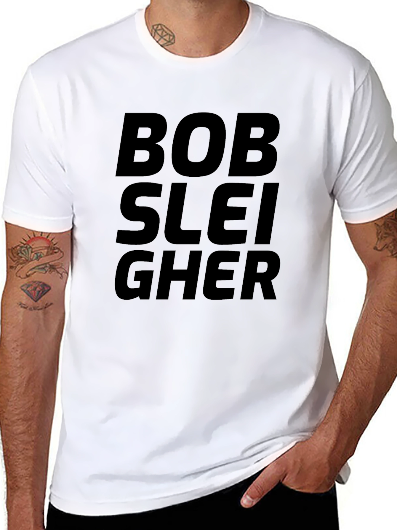 Bob Sleigher Black Graphic Tee Shirt