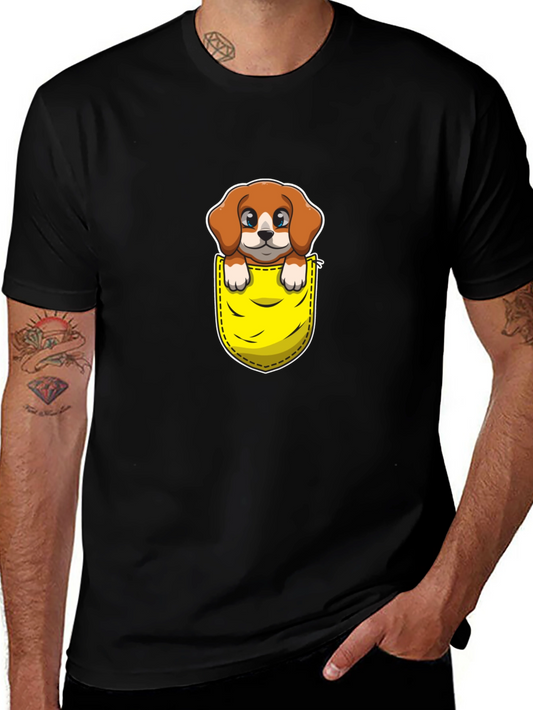 Cute Dog in Pocket Graphic Tee - Unisex
