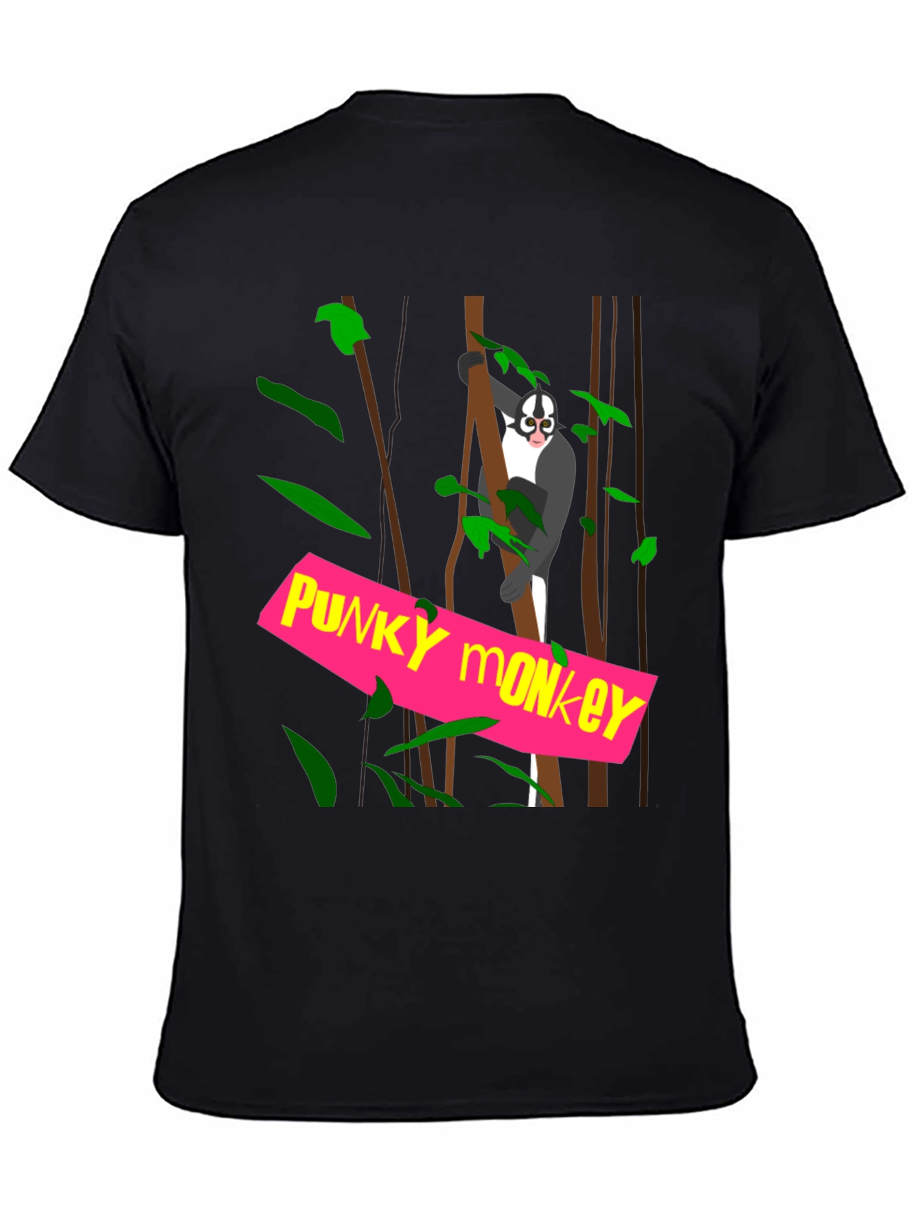 Funky Monkey Graphic Tee - Black Cotton T-Shirt