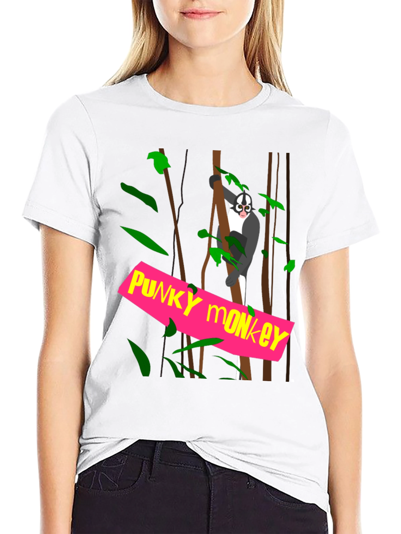 Funky Monkey Graphic Tee - Black Cotton T-Shirt