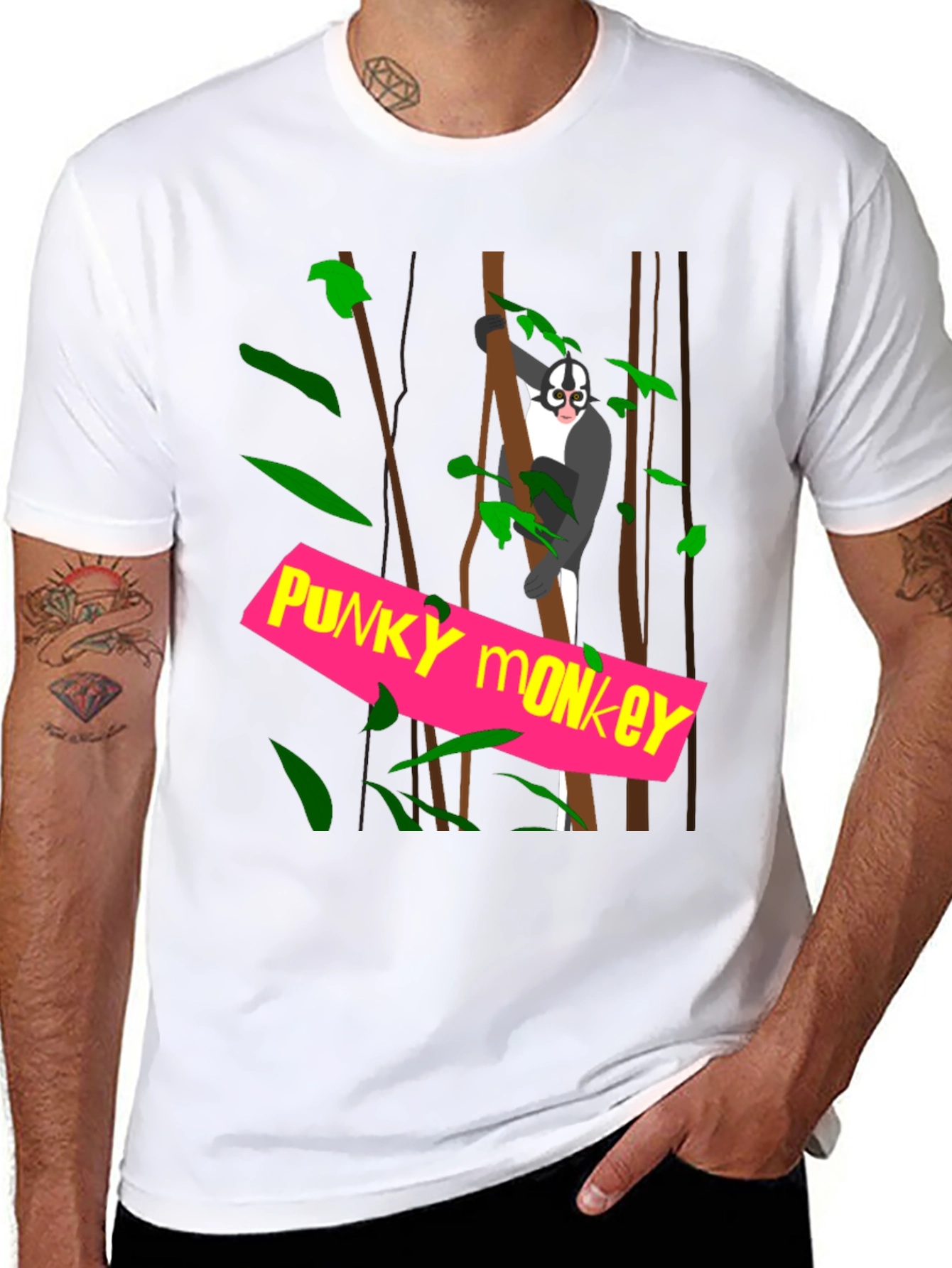Funky Monkey Graphic Tee - Black Cotton T-Shirt