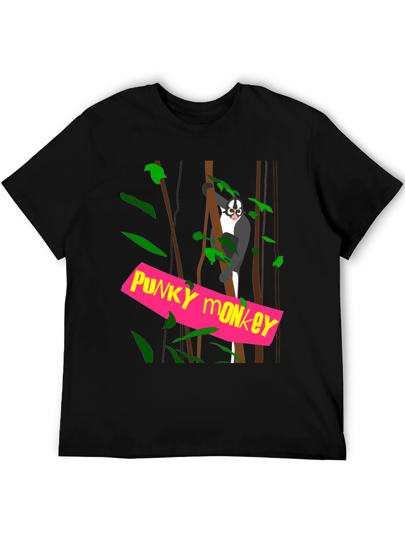 Funky Monkey Graphic Tee - Black Cotton T-Shirt
