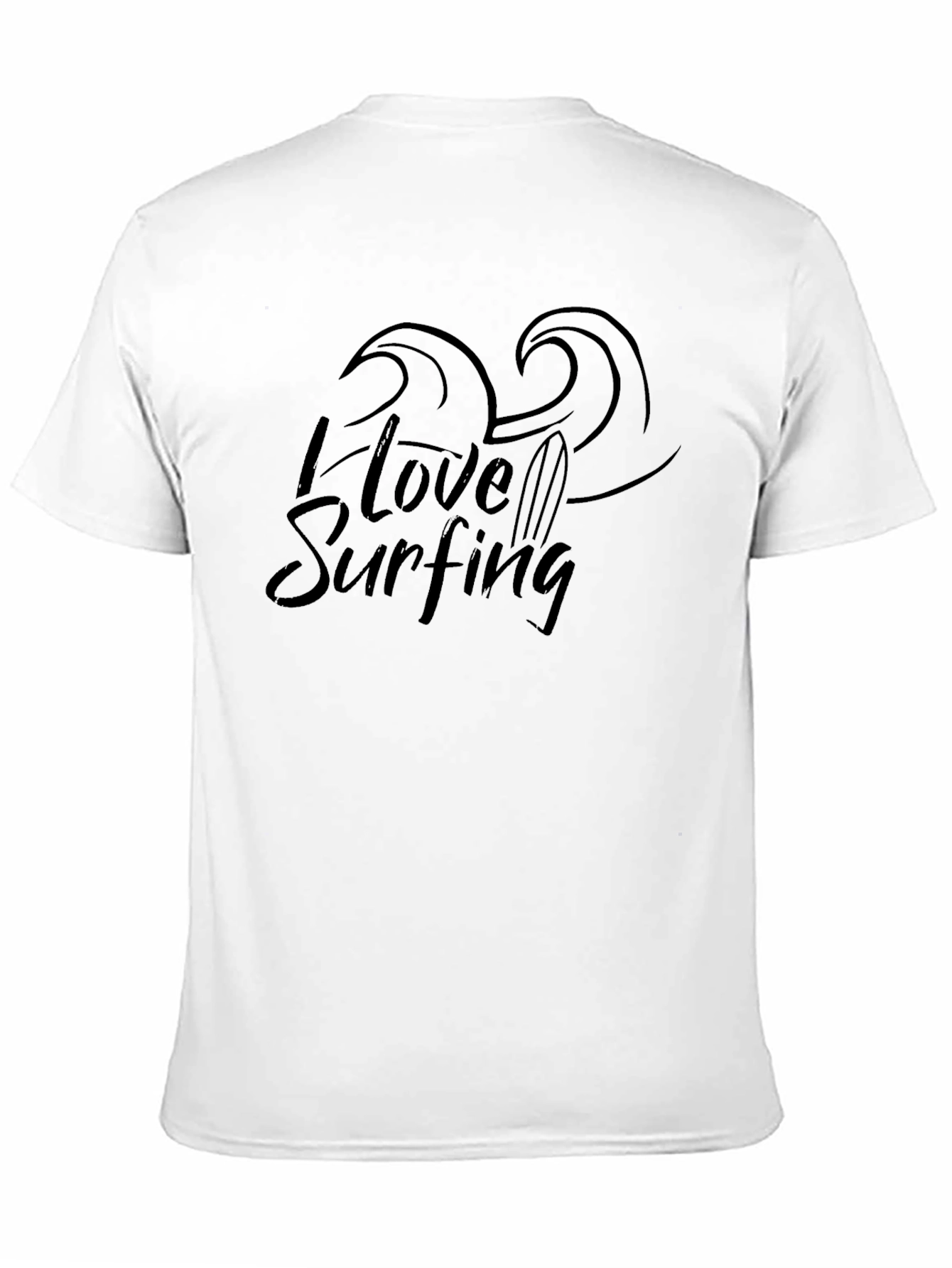 I Love Surfing Graphic T-Shirt - Black