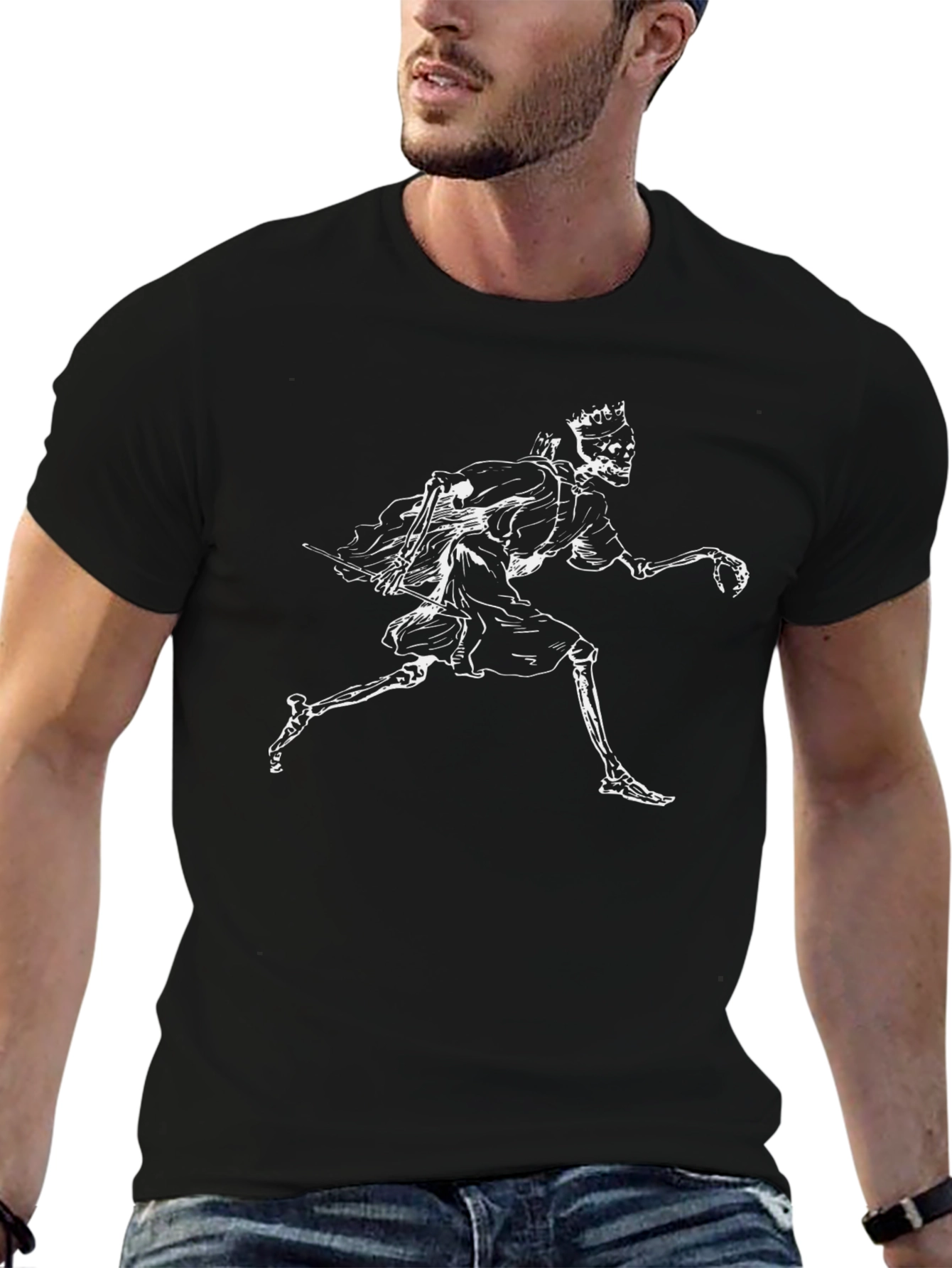Skeleton King Running Black T-Shirt