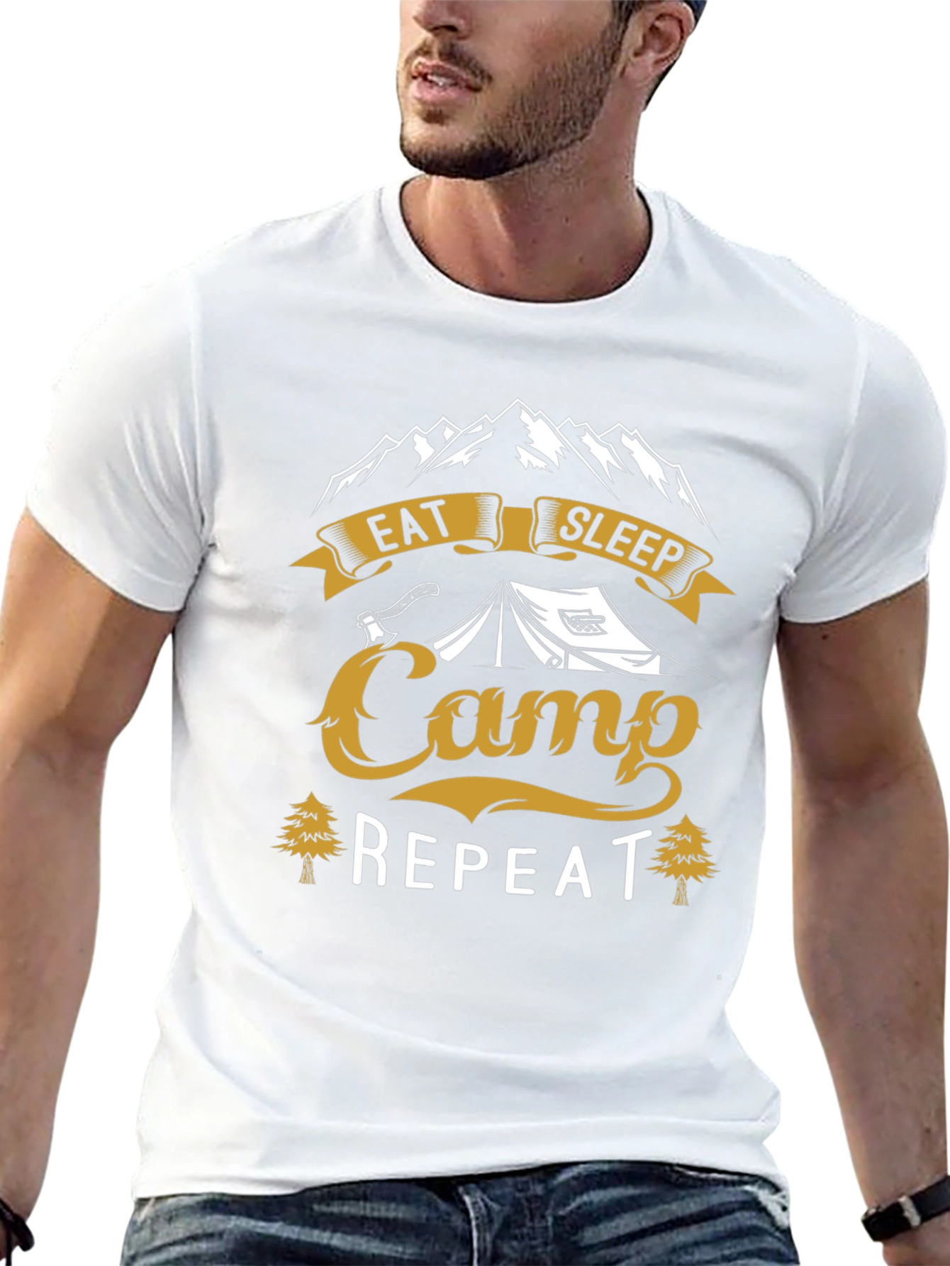 Eat Sleep Camp Repeat Graphic T-Shirt