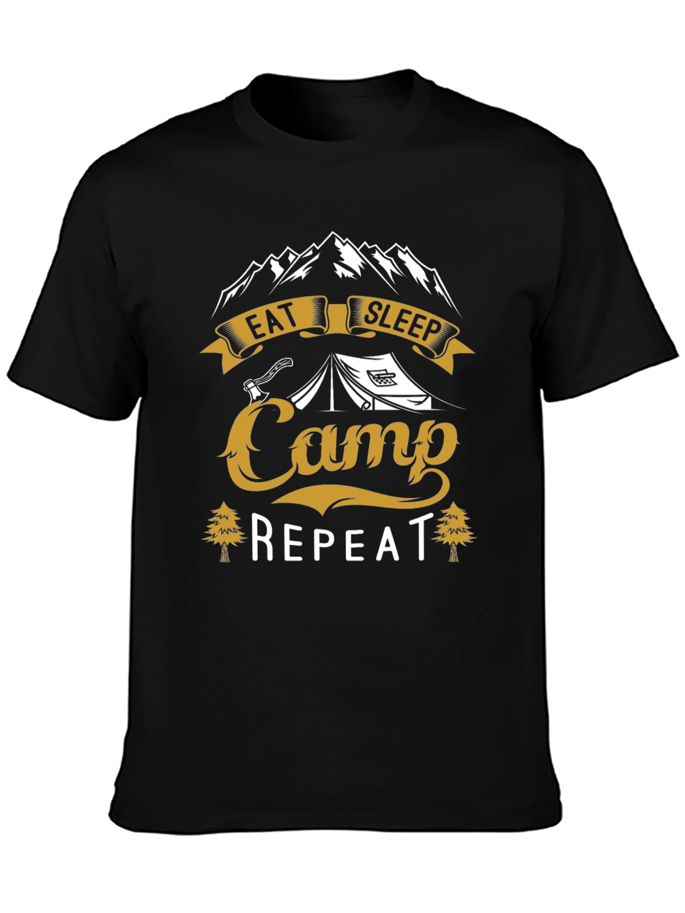 Eat Sleep Camp Repeat Graphic T-Shirt