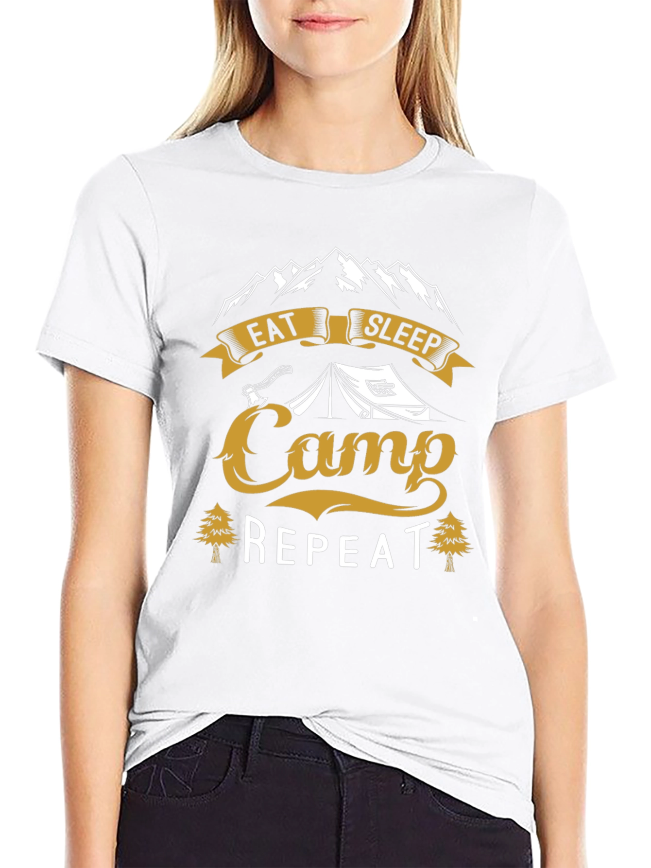 Eat Sleep Camp Repeat Graphic T-Shirt