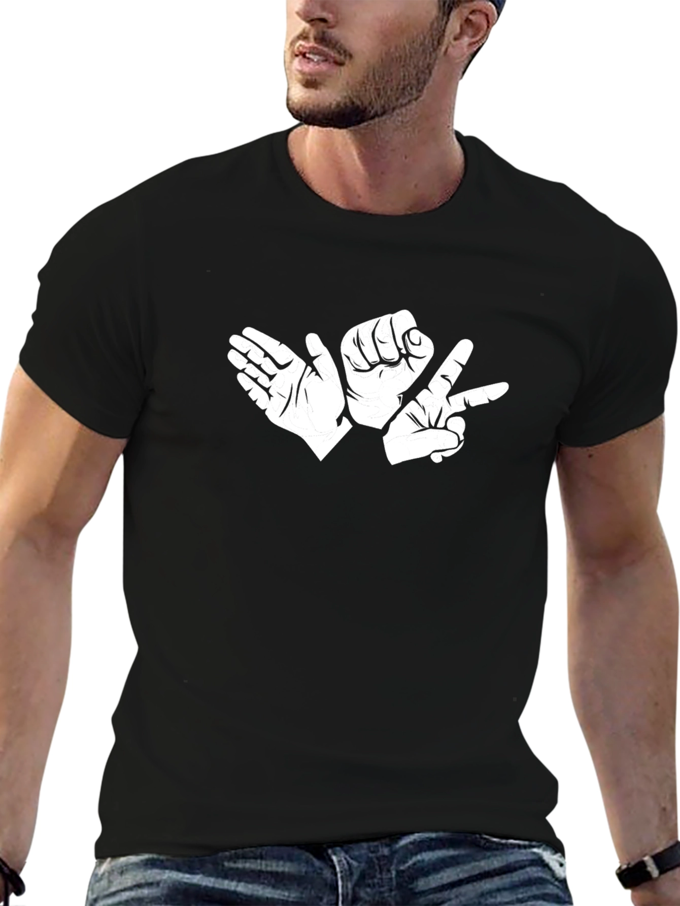 Rock Paper Scissors Graphic Tee - Black