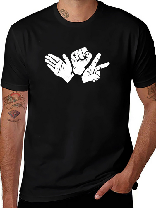 Rock Paper Scissors Graphic Tee - Black