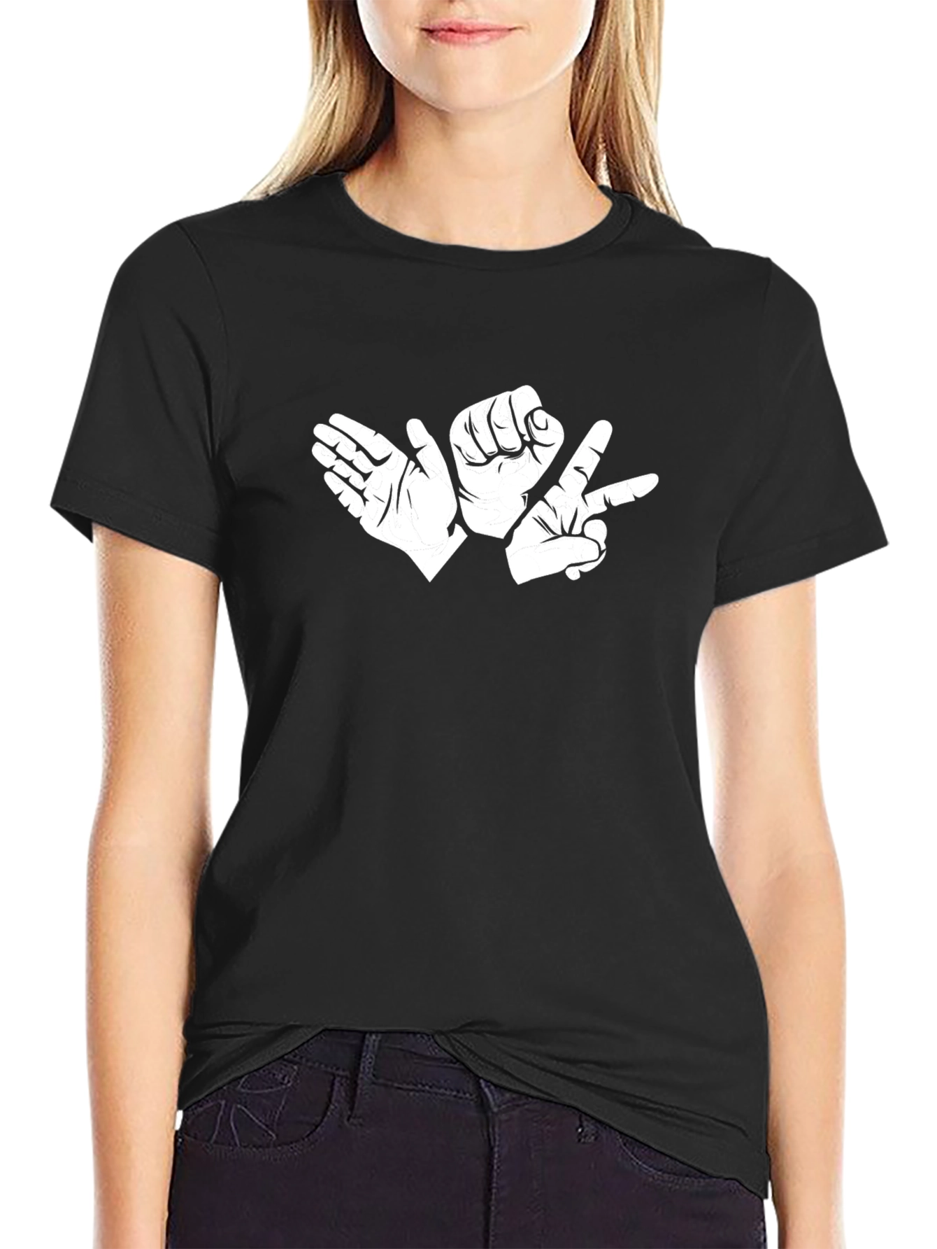 Rock Paper Scissors Graphic Tee - Black
