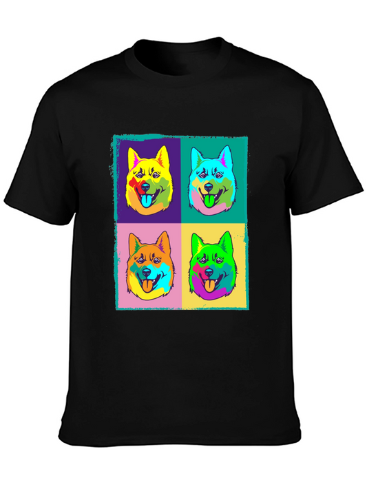Pop Art Shiba Inu T-Shirt - Vibrant Dog Lover Tee