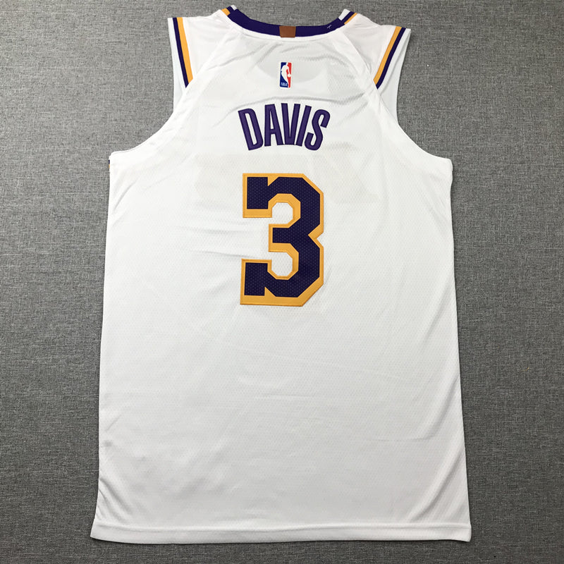 Men's Los Angeles Lakers Anthony Davis White #3 NBA Swingman Jerseys