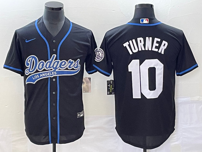 Men's Los Angeles Dodgers Justin Turner #10 Black Player Jerseys Joint Edition