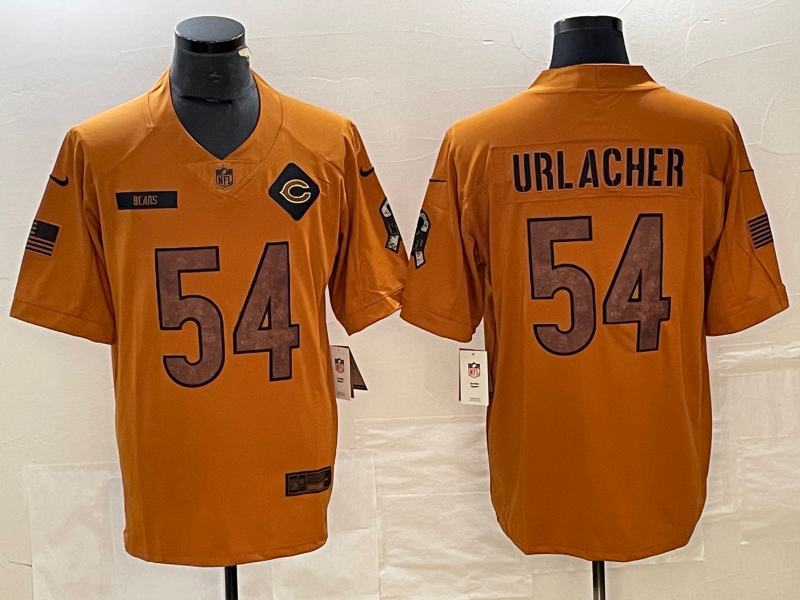 Men's Chicago Bears Brian Urlacher #54 Brown 2023 Salute To Service Retired Player Limited Jerseys
