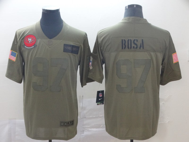 Men's San Francisco 49ers Nick Bosa #97 Brown Authentic Game Jerseys