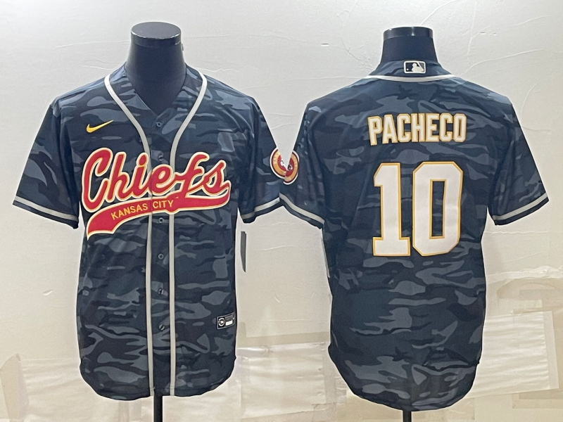 Men's Kansas City Chiefs Isiah Pacheco #10 Grey Camouflage Game Jerseys Joint Edition