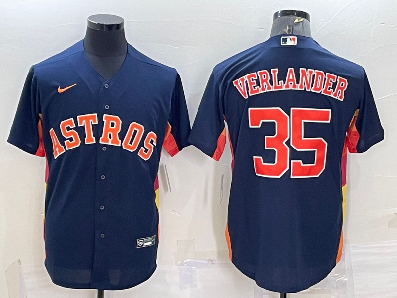 Men's Houston Astros Justin Verlander #35 Navy Alternate Replica Player Name Jerseys