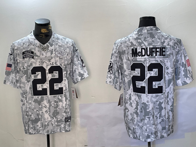 Men's Kansas City Chiefs Trent McDuffie #22 Arctic Camo 2024 Salute to Service Limited Jerseys