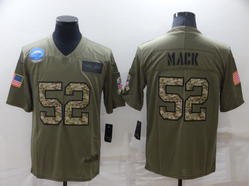 Men's Los Angeles Chargers Khalil Mack #52 Brown Game Player Jerseys