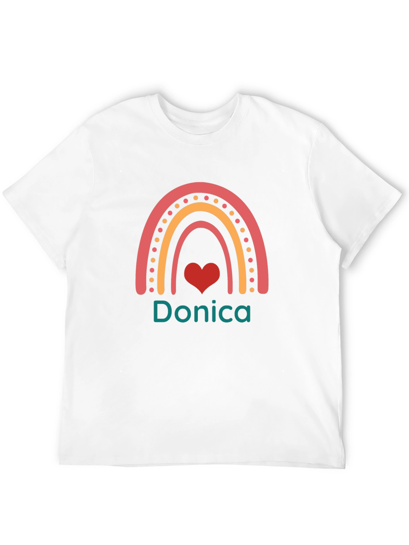 Donica Rainbow Heart Black T-Shirt
