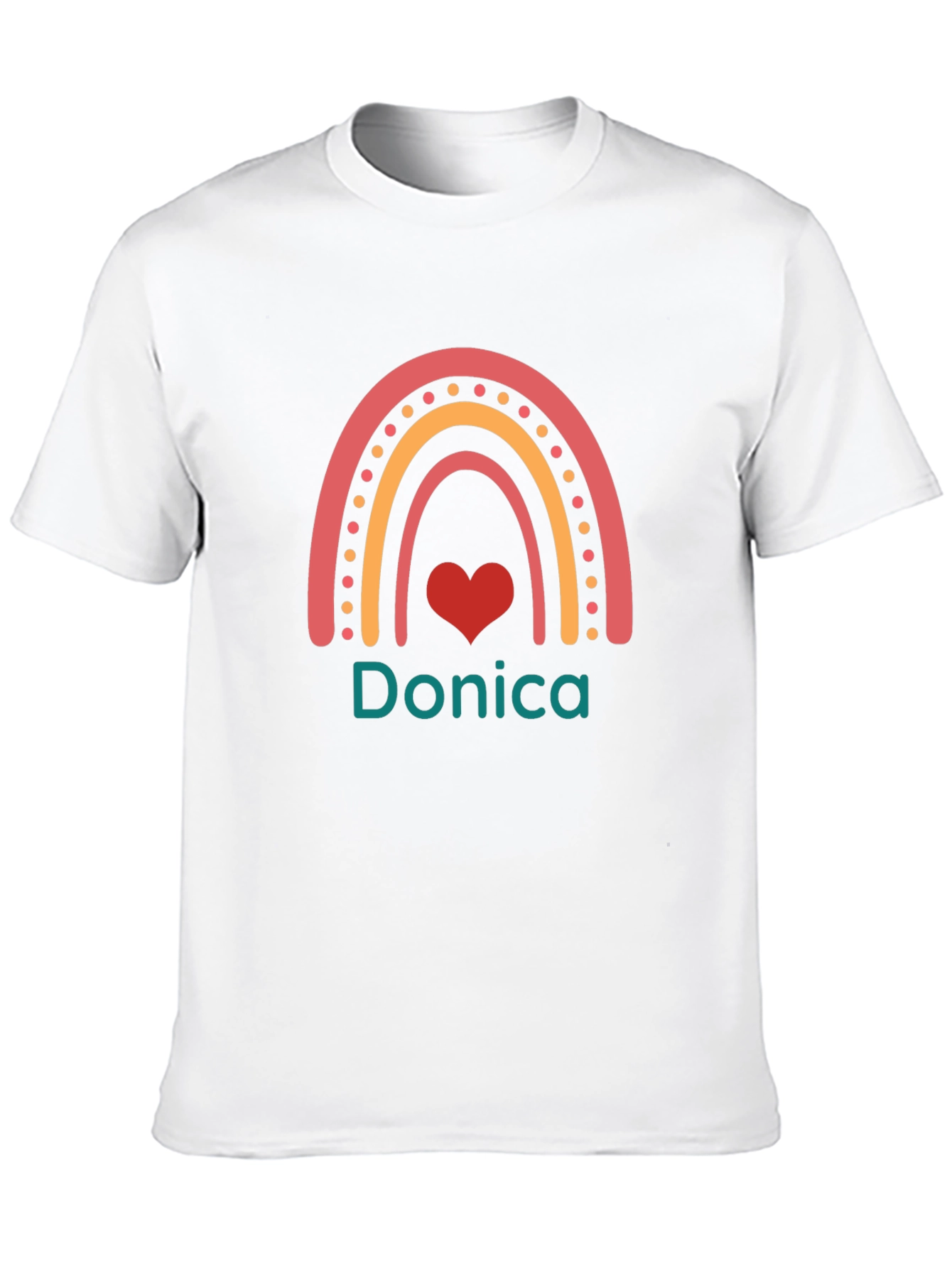 Donica Rainbow Heart Black T-Shirt