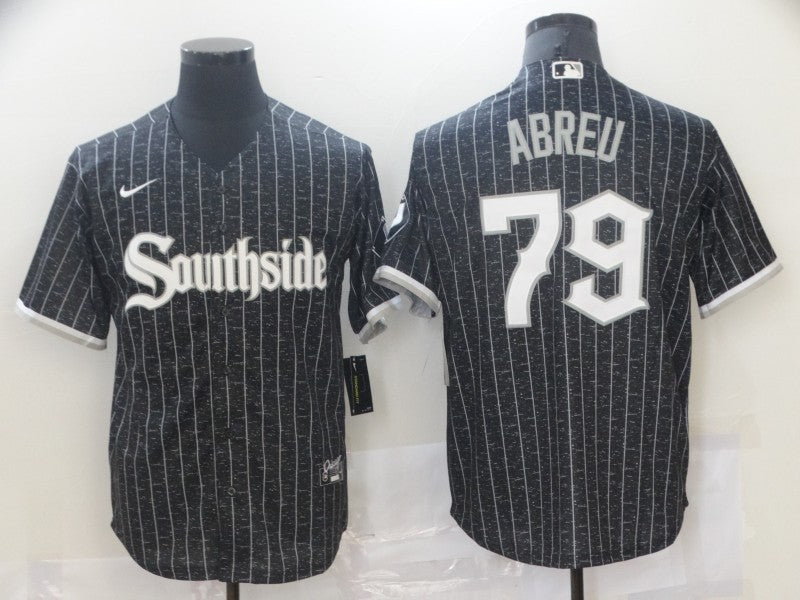 Men's Chicago White Sox Jose Abreu #79 Black Stitched Jerseys