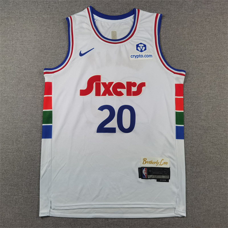 Men's Philadelphia 76ers Jared McCain #20 White 2024/25 Swingman Player Jerseys - City Edition