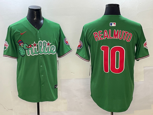 Men's Philadelphia Phillies JT Realmuto #10 Green Replica Team Jerseys