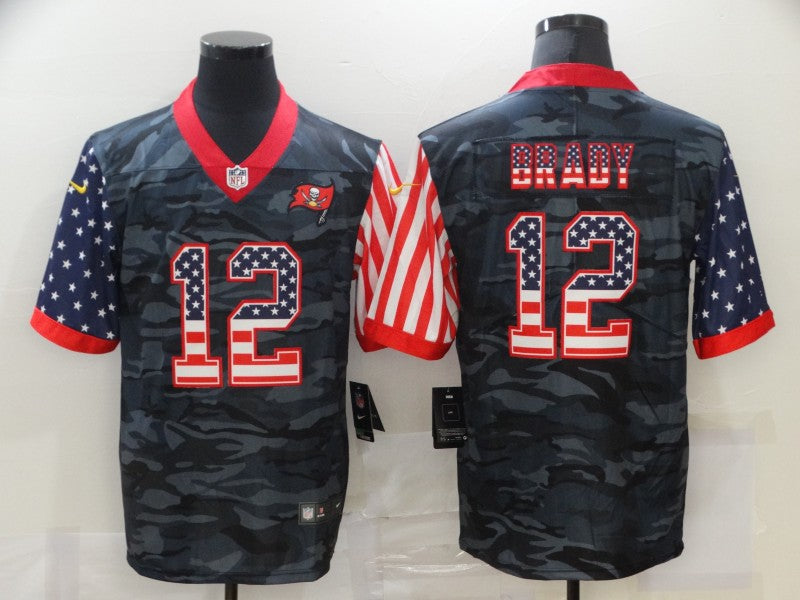 Men's Tampa Bay Buccaneers Tom Brady #12 Gray Camouflage Player Game Jerseys