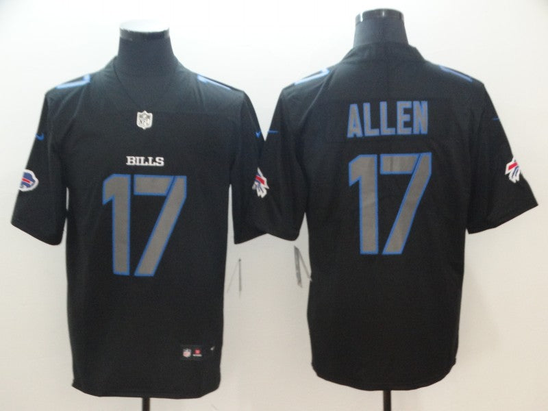 Men's Buffalo Bills Josh Allen #17 Black Authentic Game Jerseys