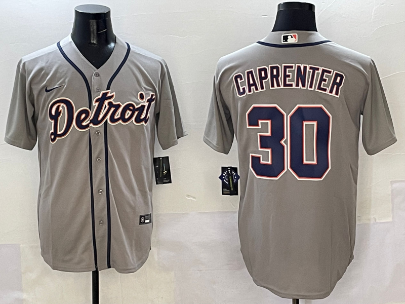 Men's Detroit Tigers Kerry Carpenter #30 Gray Replica Player Jerseys