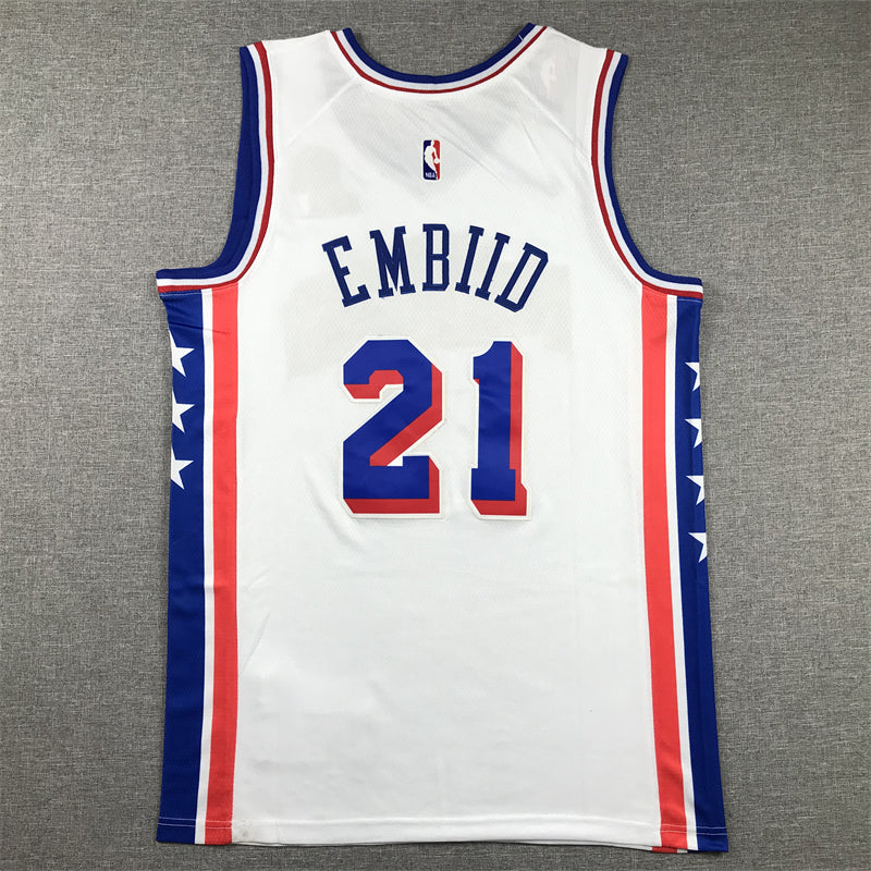 Men's Philadelphia 76ers Joel Embiid #21 White Swingman Jerseys