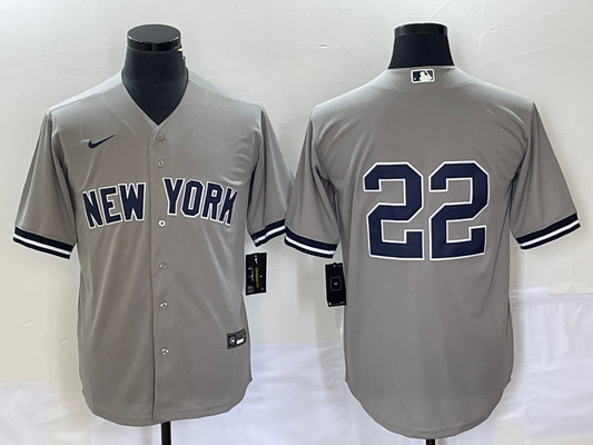 Men's New York Yankees Juan Soto #22 Gray Replica Player Name Jerseys