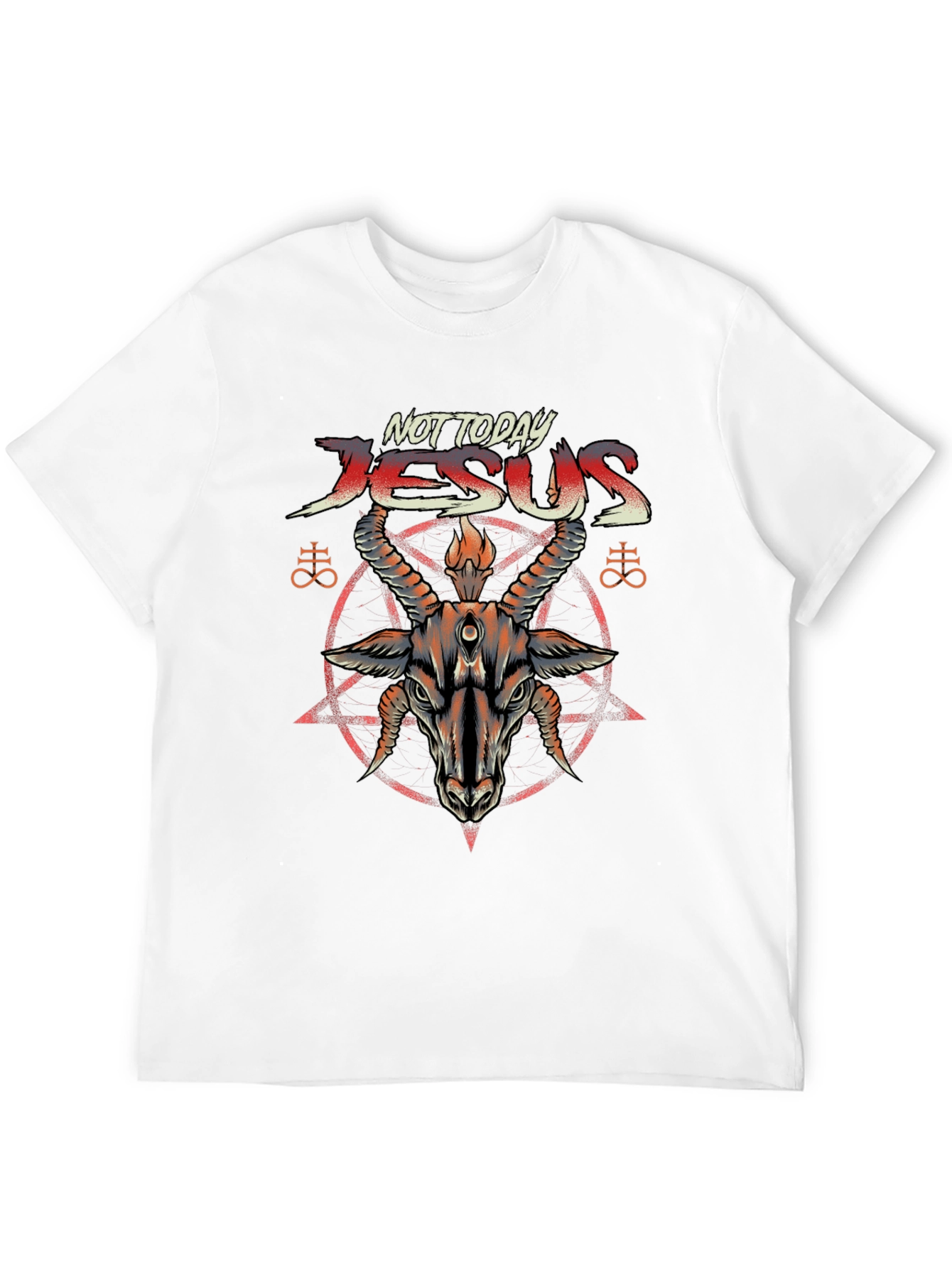 Not Today Jesus T-Shirt Baphomet Satanic Goat Tee