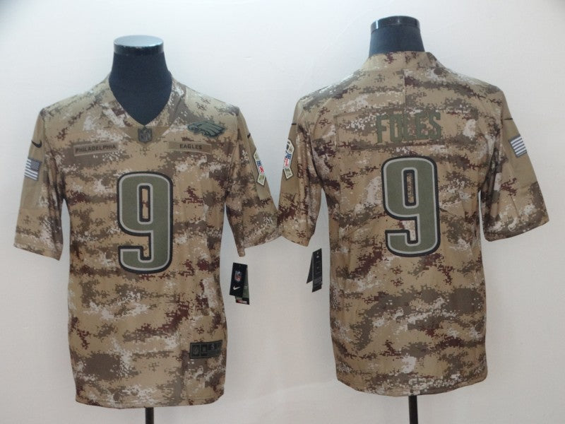 Men's Philadelphia Eagles Nick Foles #9 Camouflage Game Jerseys