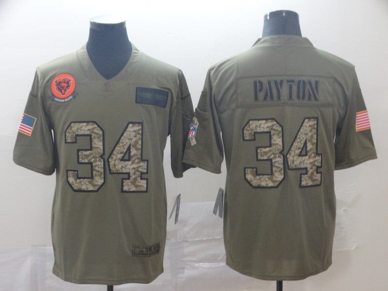 Men's Chicago Bears Walter Payton #34 Brown Team Game Jerseys