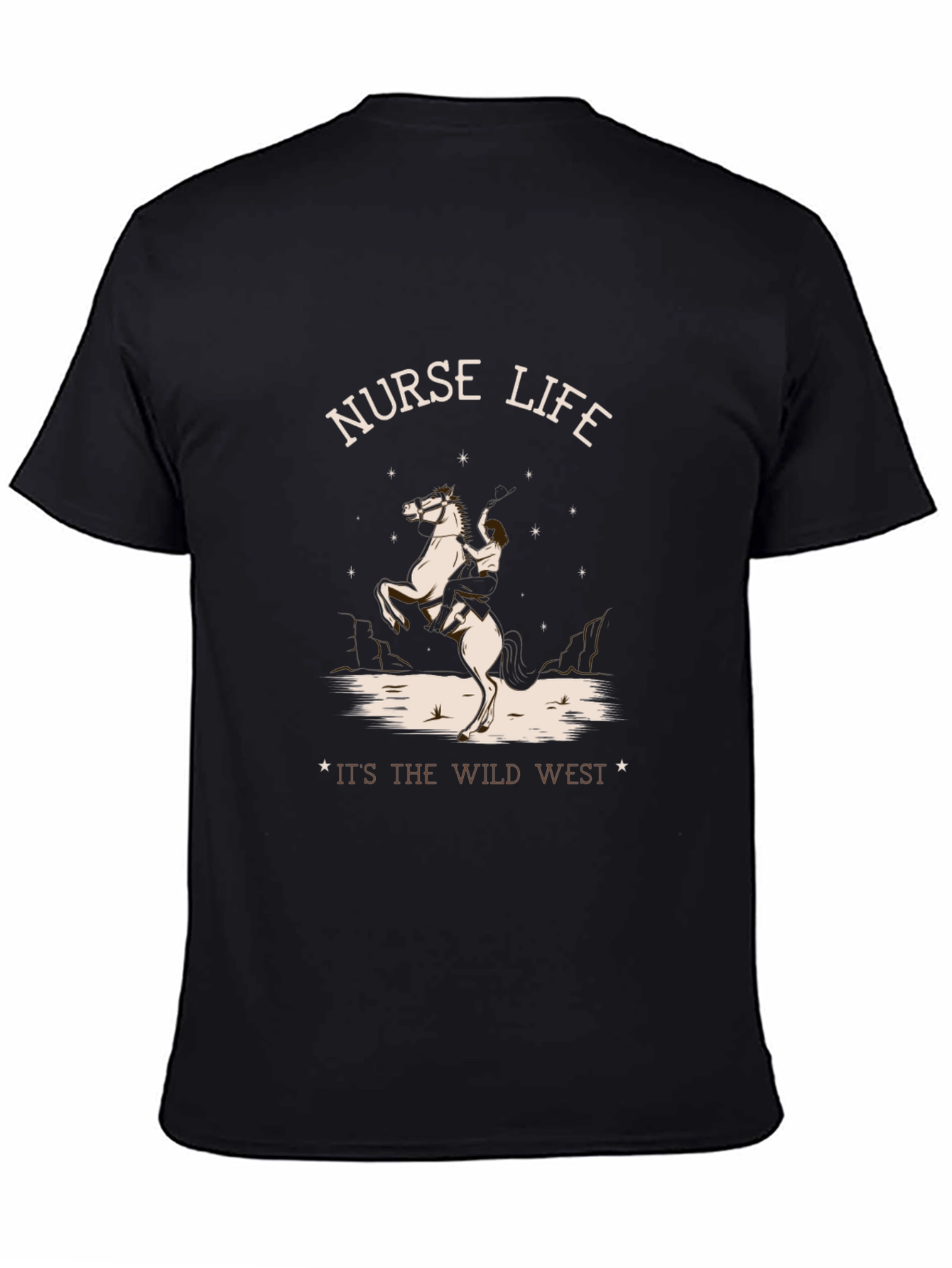 Nurse Life Wild West Black T-Shirt