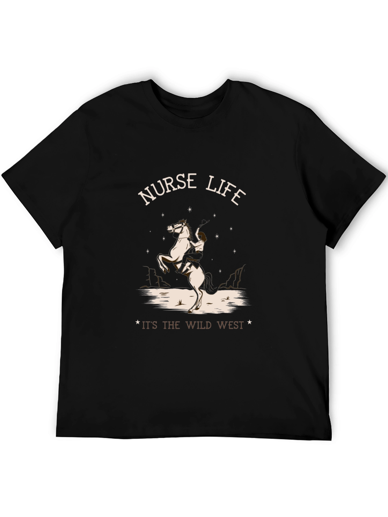 Nurse Life Wild West Black T-Shirt