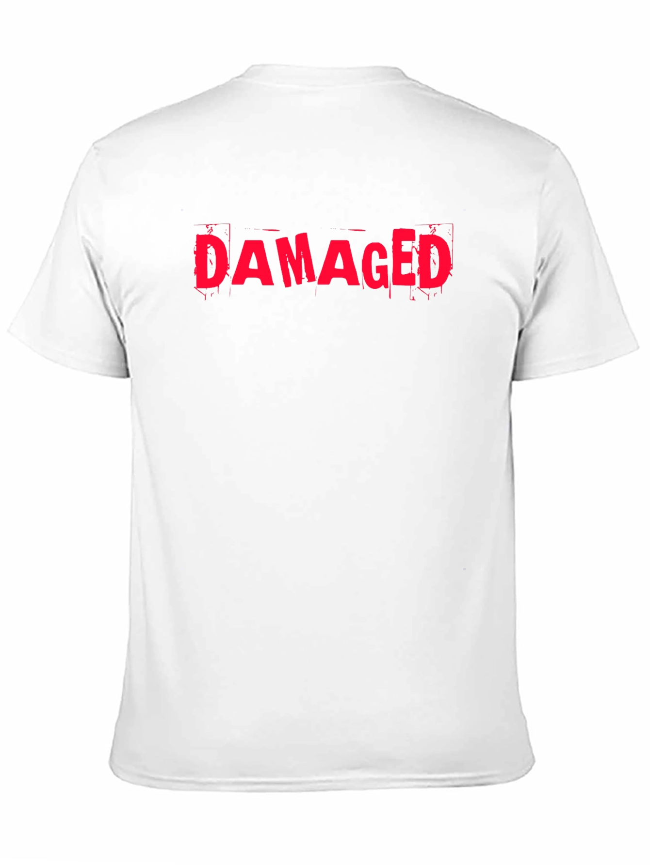 Damaged Graphic Tee - Black Cotton Casual T-Shirt