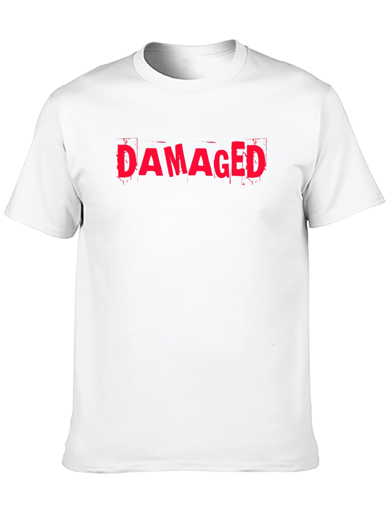 Damaged Graphic Tee - Black Cotton Casual T-Shirt