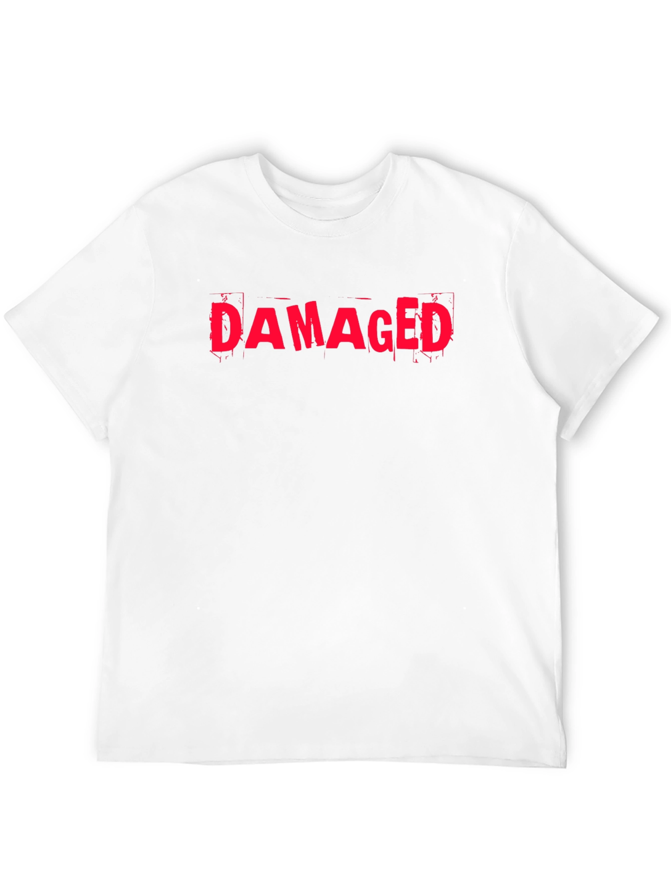 Damaged Graphic Tee - Black Cotton Casual T-Shirt