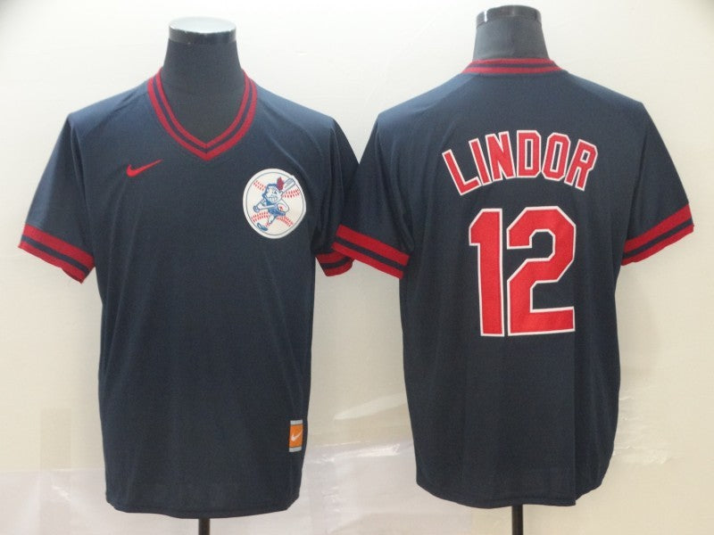 Men's New York Mets Francisco Lindor #12 Navy Replica Baseball Jerseys