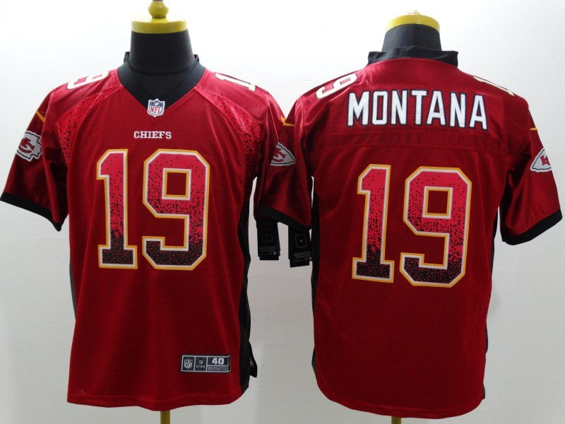 Men's Kansas City Chiefs Joe Montana #19 Red Game Jerseys
